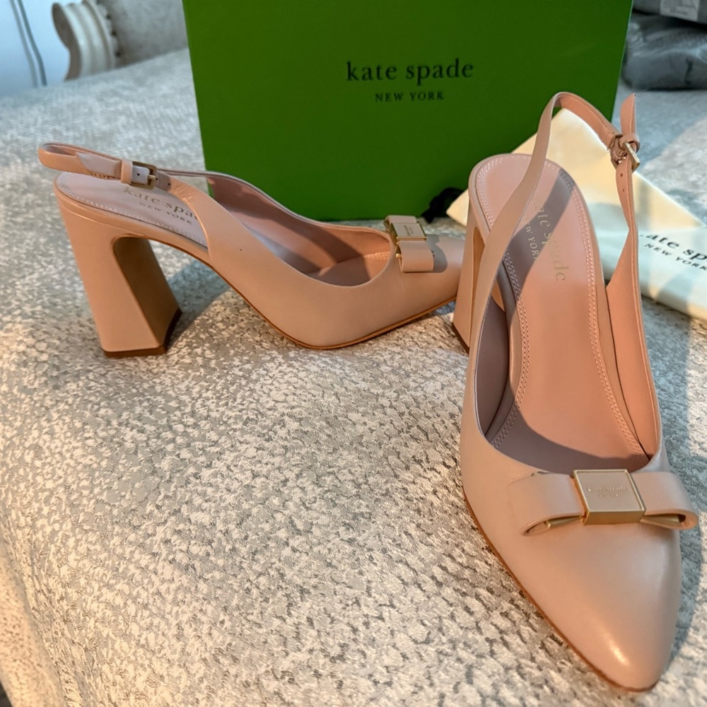 Kate Spade Bowlie Sling Heels Elegant Design - Picture 10 of 14